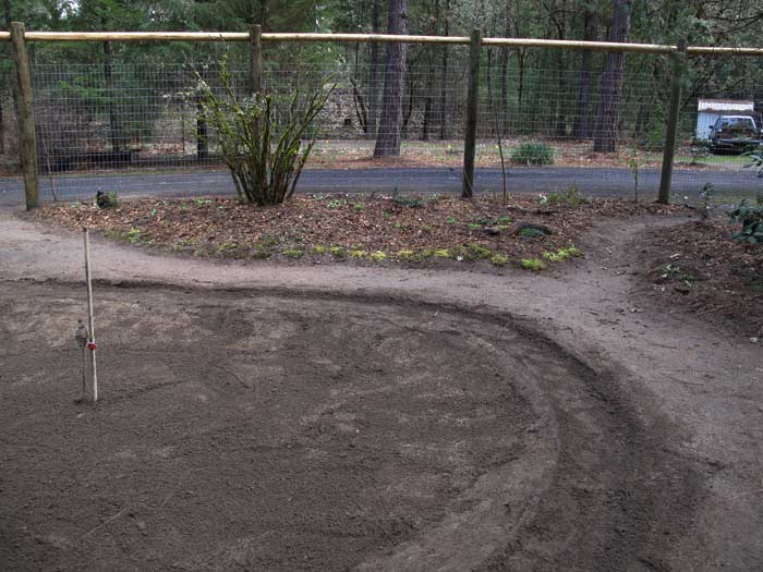 created around the outside edge of the pond